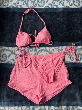 NOVA SWIM Pink Textured Bikini Set